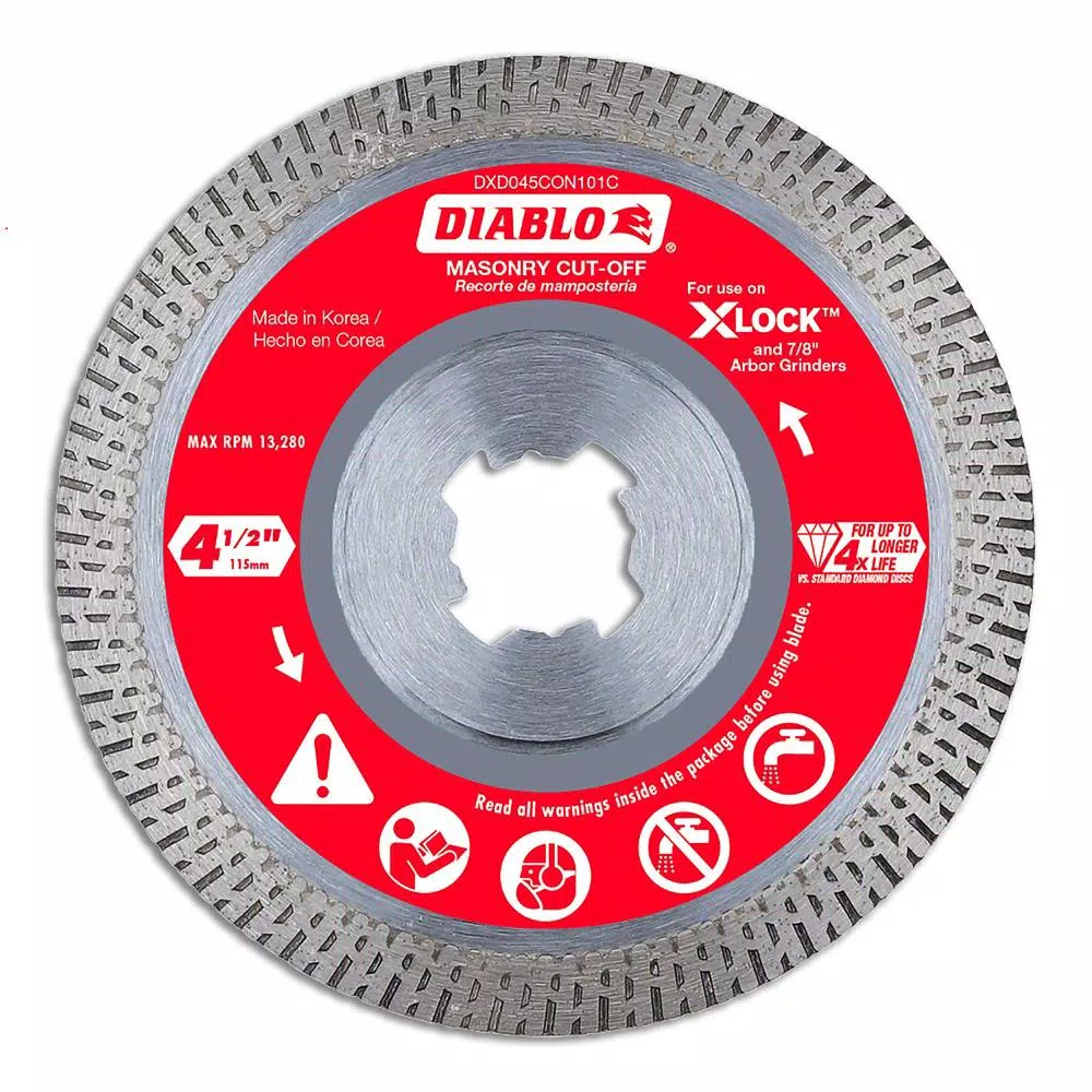 Discount 🌟 DIABLO 4-1/2 In. Diamond Continuous Masonry Cut-Off With X-Lock Arbor 🎁