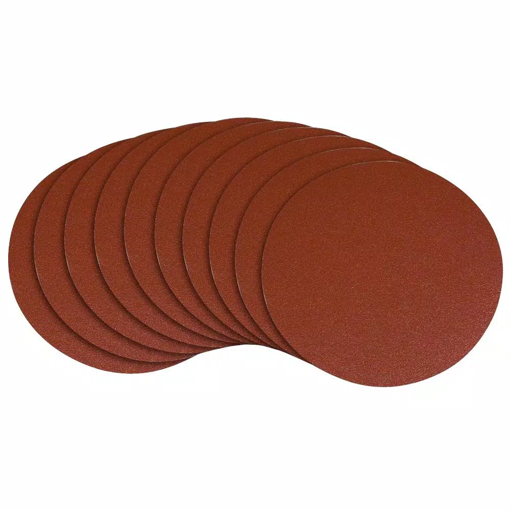 Hot Sale ๐งจ POWERTEC 12 In. 100 Grit PSA Aluminum Oxide Self Stick Sanding Disc (10-Pack) ๐
