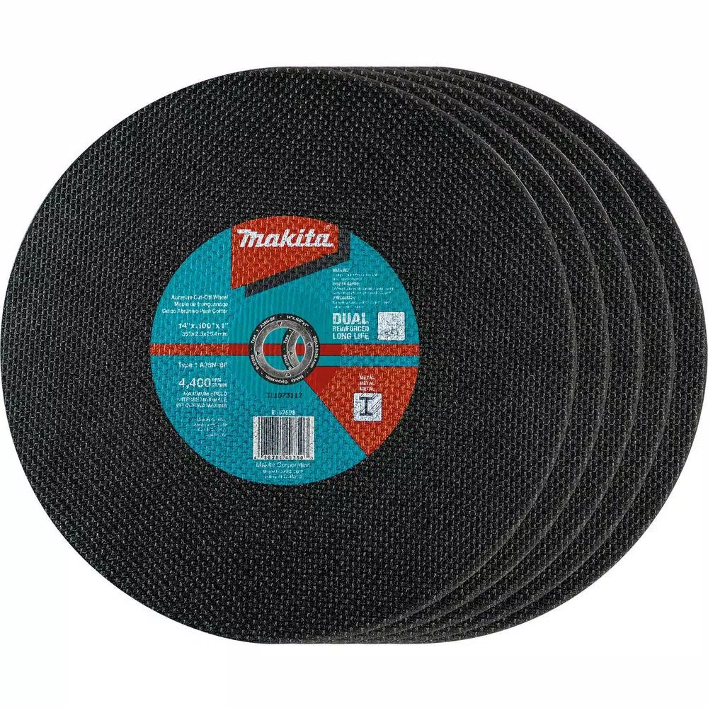 Hot Sale ๐ Makita 14 In. X 1 In. X 3/32 In. Cut-off Wheel (5-Pack) ๐ฅ