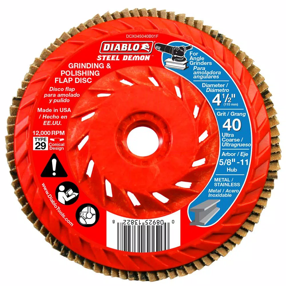 Best deal 👏 DIABLO 4-1/2 In. 40-Grit Steel Demon Grinding And Polishing Flap Disc With Integrated Speed Hub ⌛