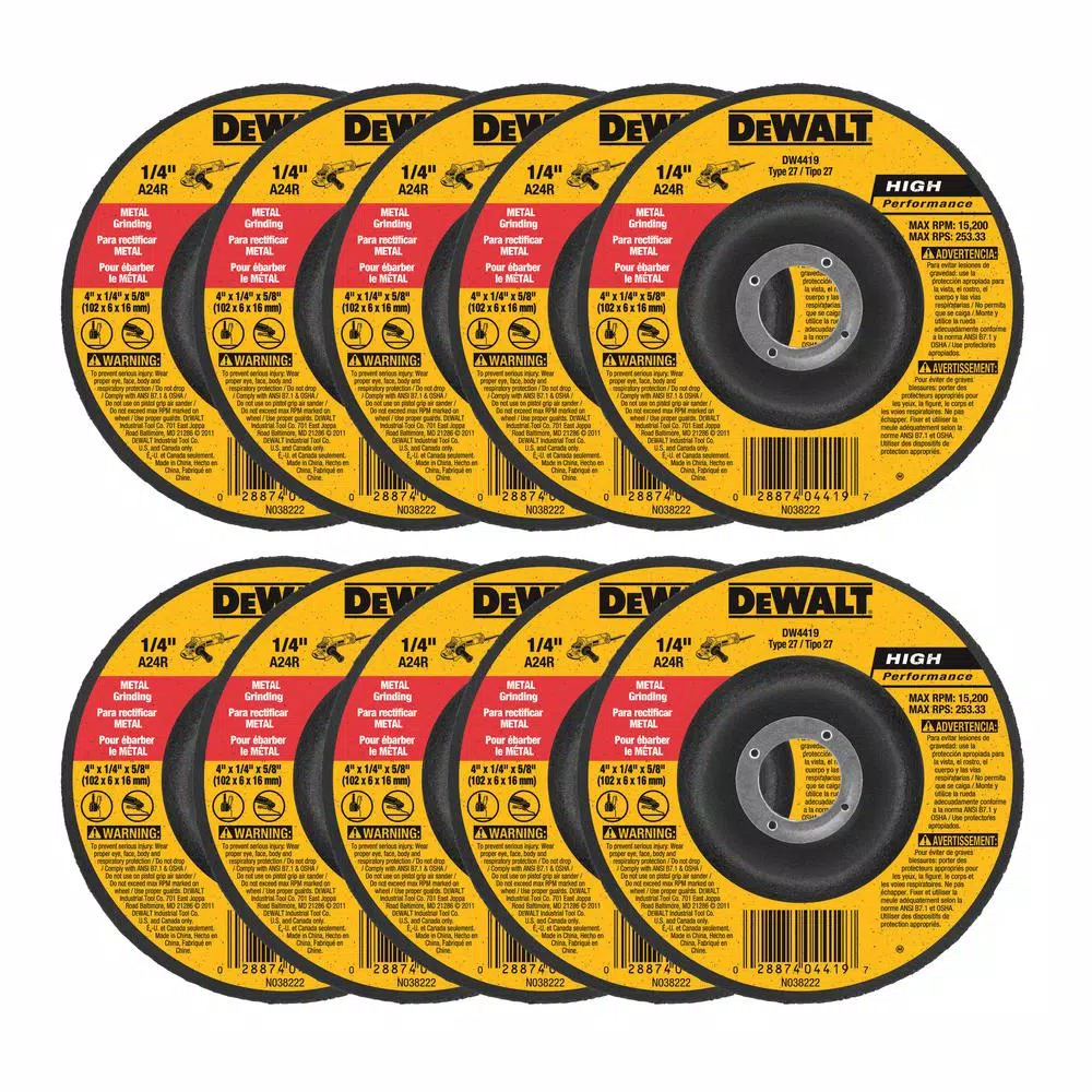 Cheap 😍 DEWALT 4 In. X 1/4 In. X 5/8 In. General Purpose Metal Grinding Wheel (10-Pack) 🔥
