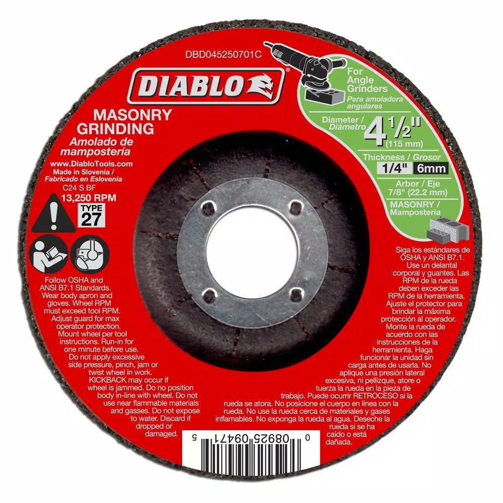 Best reviews of 🎉 DIABLO 4-1/2 In. X 1/4 In. X 7/8 In. Masonry Grinding Disc With Type 27 Depressed Center (10-Pack) 😉