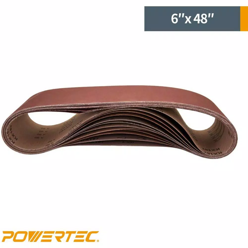 Best deal π POWERTEC 6 In. X 48 In. 60-Grit Aluminum Oxide Sanding Belt (10-Pack) π 5 Best deal π POWERTEC 6 In. X 48 In. 60-Grit Aluminum Oxide Sanding Belt (10-Pack) π - Image 3