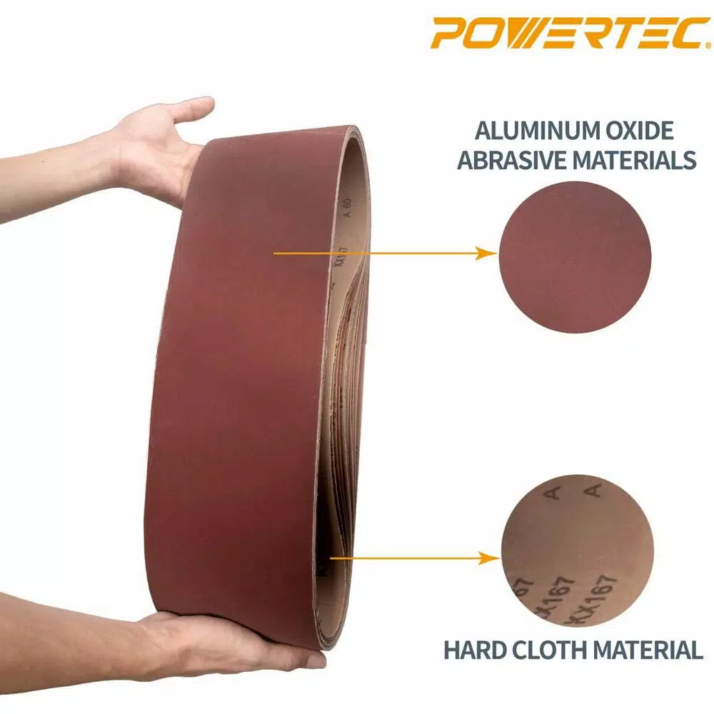 Best deal π POWERTEC 6 In. X 48 In. 60-Grit Aluminum Oxide Sanding Belt (10-Pack) π 6 Best deal π POWERTEC 6 In. X 48 In. 60-Grit Aluminum Oxide Sanding Belt (10-Pack) π - Image 4