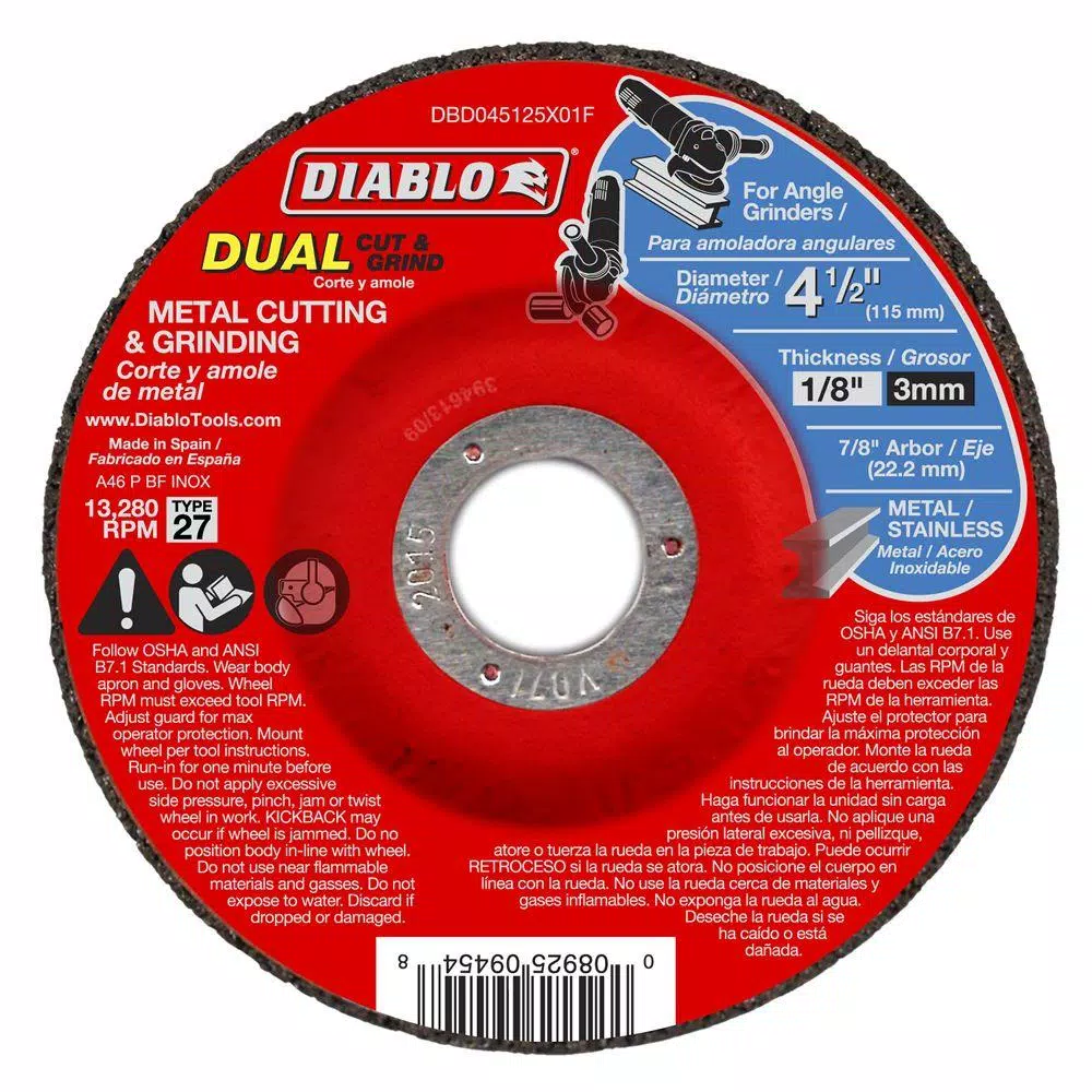 Coupon 🌟 DIABLO 4-1/2 In. X 1/8 In. X 7/8 In. Dual Metal Cutting And Grinding Disc With Type 27 Depressed Center (10-Pack) ✔️