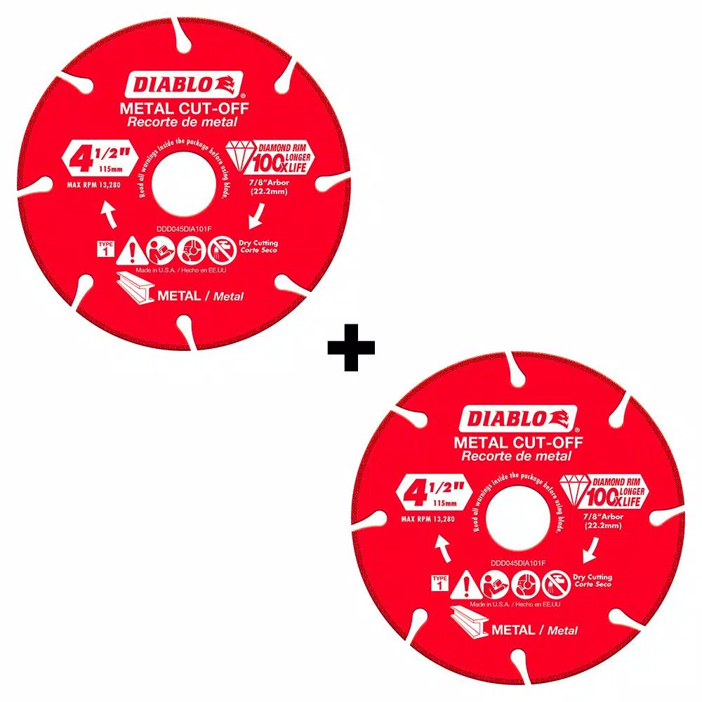 Abrasives Sales Store 33 Budget π DIABLO 4.5 In. Diamond Wheel For Metal Cutting (2-Pack) π