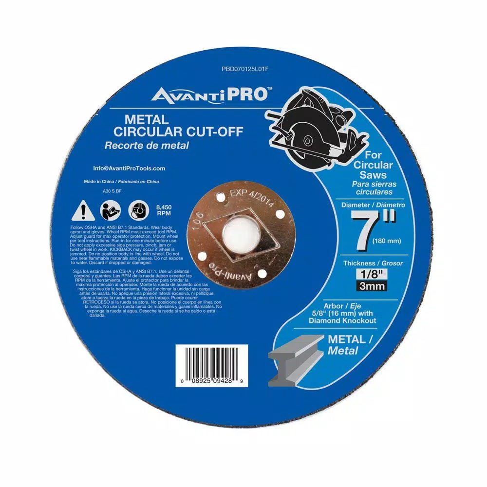 Hot Sale ๐ฅ Avanti Pro 7 In. X 1/8 In. X 5/8 In. Metal Cut-Off Disc ๐
