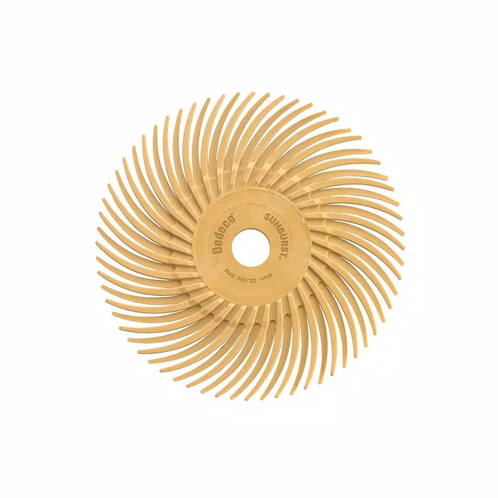 Outlet 👏 Dedeco Sunburst 3 In. X 3/8 In. 6 Mic Radial Discs Extra-Fine Arbor Thermoplastic Cleaning And Polishing Tool (12-Pack) ✔️