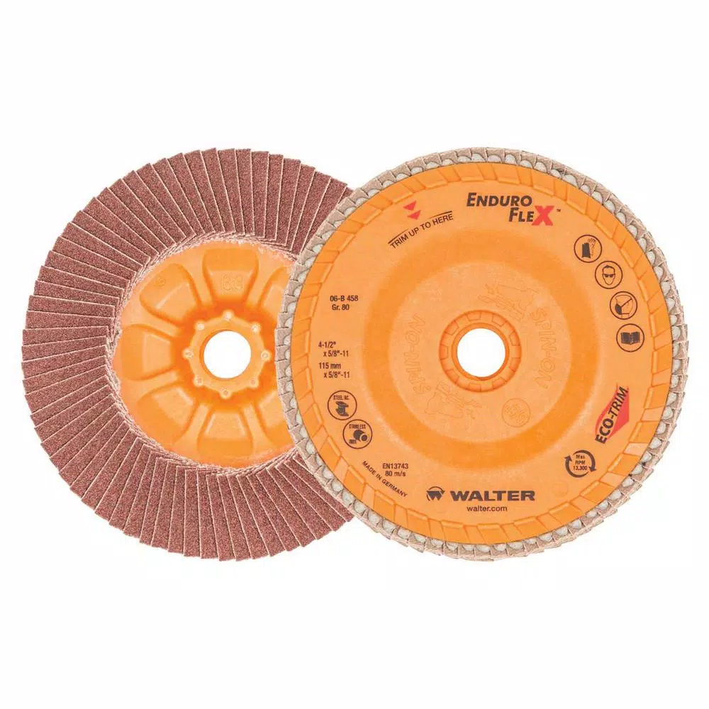 Flash Sale 😉 WALTER SURFACE TECHNOLOGIES ENDURO-FLEX 4.5 In. X 5/8-11 In. Arbor GR80 The Longest Life Flap Disc (10-Pack) 🤩