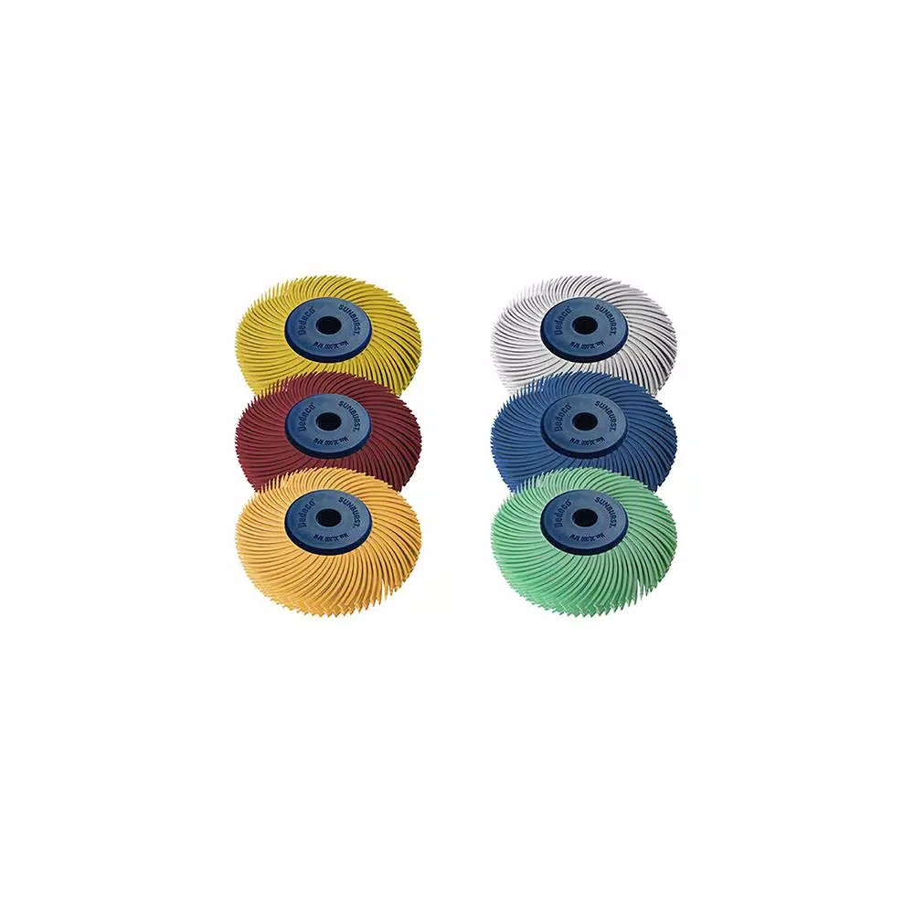 New 🔔 Dedeco Sunburst – 2 In. 6-PLY Radial Discs – 1/4 In. Arbor – Thermoplastic Cleaning And Polishing Tool Assortment (6-Piece) ✨