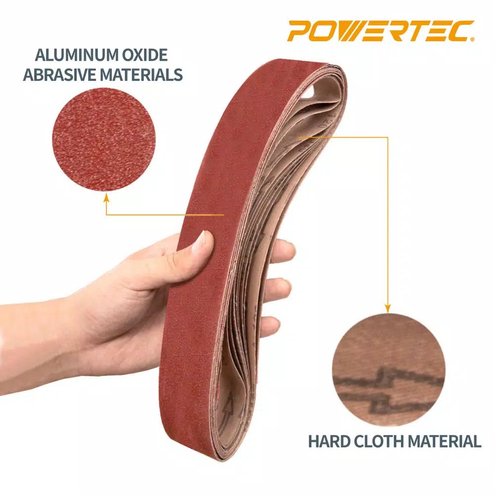 Best deal β¨ POWERTEC 2 In. X 42 In. 60-Grit Aluminum Oxide Sanding Belt (10-Pack) π 6 Best deal β¨ POWERTEC 2 In. X 42 In. 60-Grit Aluminum Oxide Sanding Belt (10-Pack) π - Image 4