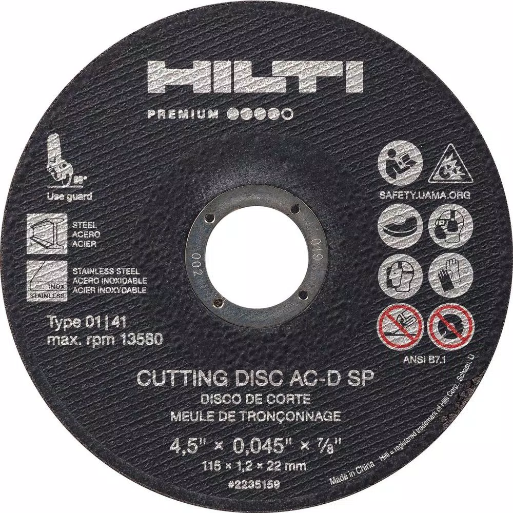 Hot Sale 🎁 Hilti 6.0 In. X 0.045 In. X 7/8 In. AC-D SP Type 1 Flat Premium Abrasive Cutting Disc (25-Pack) 🧨