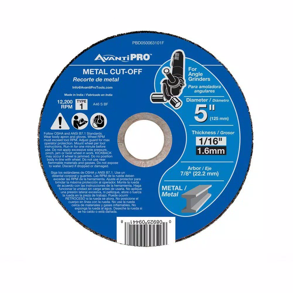 Coupon 😀 Avanti Pro 5 In. X 1/16 In. X 7/8 In. Thin Kerf Metal Cut-Off Disc ❤️