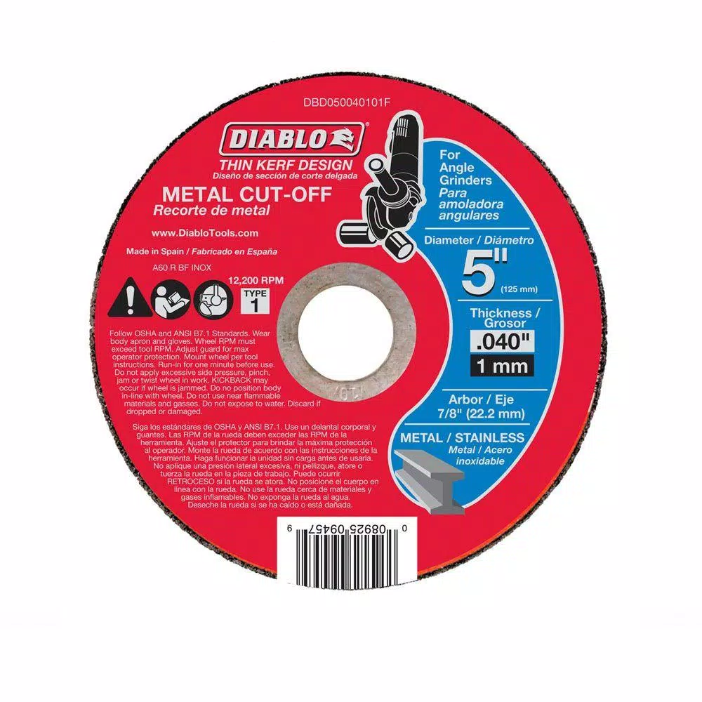 Hot Sale ⌛ DIABLO 5 In. X 0.040 In. X 7/8 In. Thin Kerf Metal Cut-Off Disc ✔️