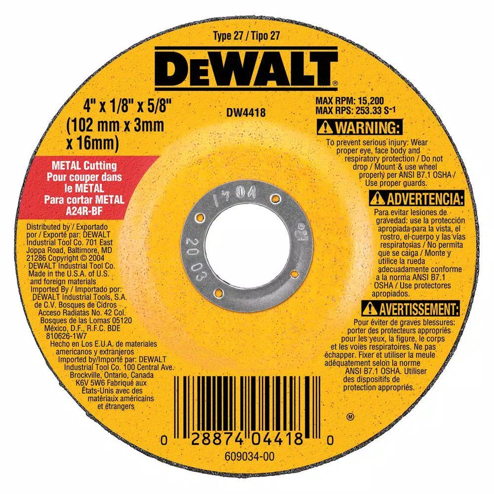 Deals 🔔 DEWALT 4 In. X 1/8 In. X 5/8 In. General Purpose Metal Cutting Wheel ✔️