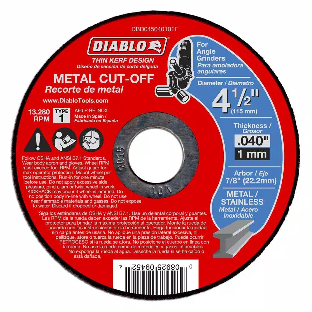 Promo 🥰 DIABLO 4-1/2 In. X 0.040 In. X 7/8 In. Thin Kerf Metal Cut-Off Disc (15-Pack) 😀