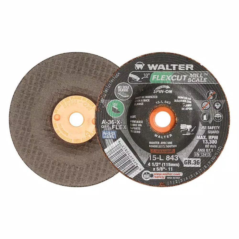 Top 10 🔔 WALTER SURFACE TECHNOLOGIES Flexcut 4.5 In. X 5/8-11 In. Arbor GR36 Flexible Grinding Wheel For Mill Scale (25-Pack) 💯