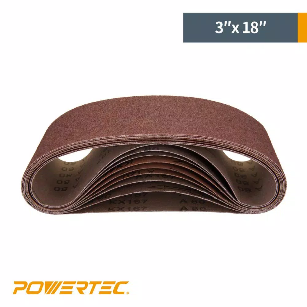 Coupon π POWERTEC 3 In. X 18 In. 40-Grit Aluminum Oxide Sanding Belt (10-Pack) β¨ 5 Coupon π POWERTEC 3 In. X 18 In. 40-Grit Aluminum Oxide Sanding Belt (10-Pack) β¨ - Image 3