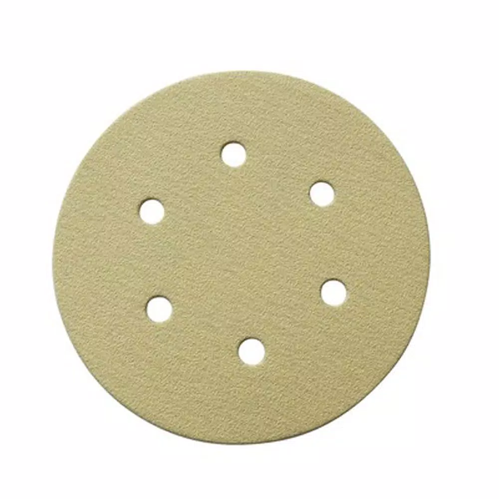 Flash Sale 🔔 POWERTEC 6 In. 6 Hole 220-Grit Hook And Loop Sanding Discs In Gold (50-Pack) ✔️