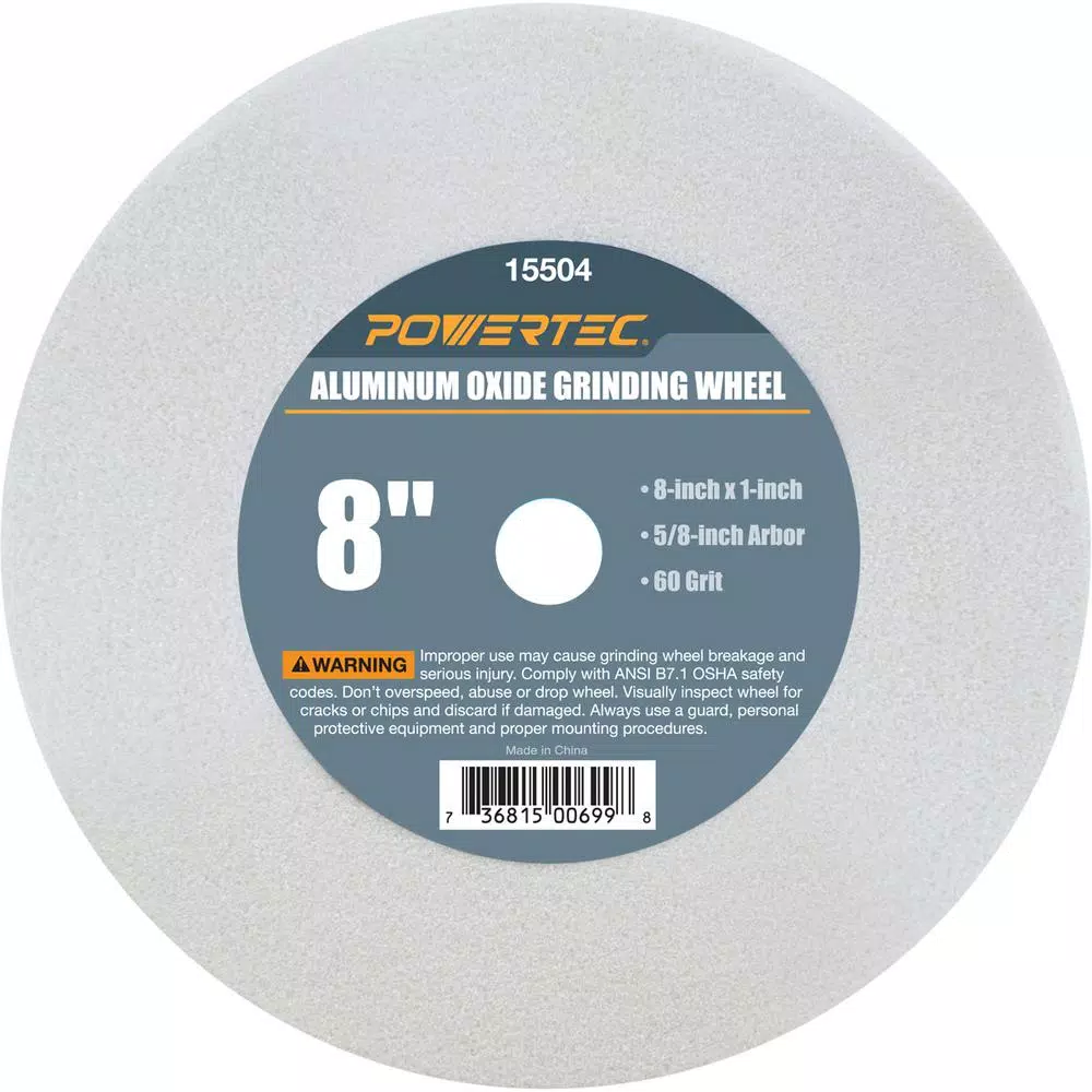 Abrasives Sales Store 19 Top 10 π POWERTEC 8 In. X 1 In. X 5/8 In. 60 Grit White Aluminum Oxide Grinding Wheel π―