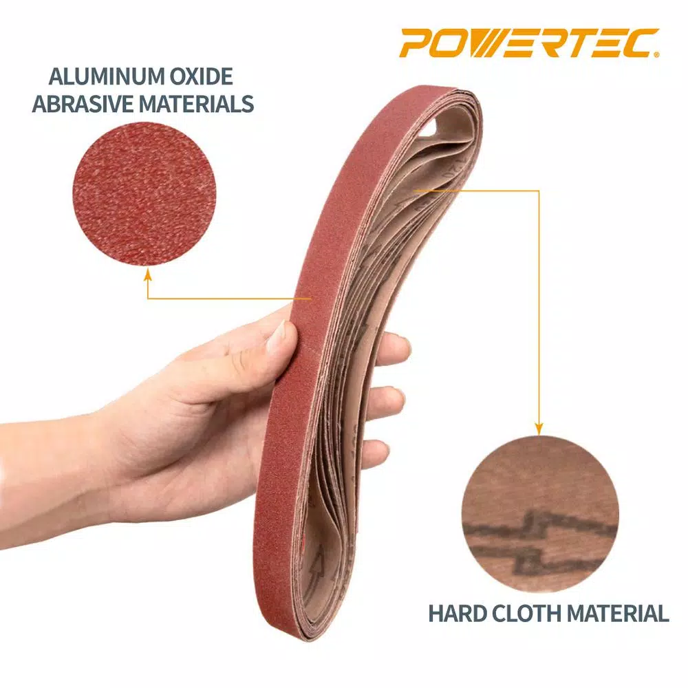 Discount π POWERTEC 1 In. X 42 In. 240-Grit Aluminum Oxide Sanding Belt (10-Pack) π₯° 5 Discount π POWERTEC 1 In. X 42 In. 240-Grit Aluminum Oxide Sanding Belt (10-Pack) π₯° - Image 4